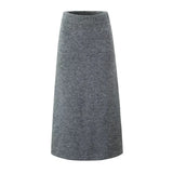 Temperament Gray V-Neck Long-Sleeved Knitwear In Autumn 2025 + High-Waisted Knitted Half-Dress