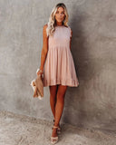 Dress Women 2021 Sleeveless Sundresses Women Elegant Vintage Ladies Ruffle Beach Blue Mini Dresses Vestido De Mujer