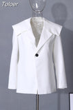 Fashion Women's Blazer New Notched Loose Single Button Solid Long Sleeve Hollow Out Yellow Suit Jackets Summer 2023