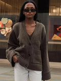 2025 Leisurely Pure Color V-Neck Knitted