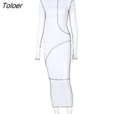 Long Sleeve Hooded Striped Patchwork Design Skinny Maxi Long Dress Autumn Winter Women 6 Color Fashion Casual