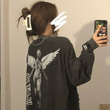 Grunge Oversized Black Women Hoodies Vintage Clothes Hippie Harajuku Goth Anime White Sweatshirts Female Emo 2021