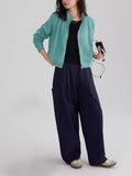Toloer Sense Simple Collar Jacket 2025 Spring And Autumn Dopamine Eye-Catching Basis Simple Waffle Coat