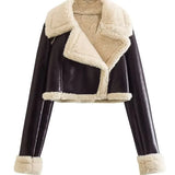 Winter New Y2K Women's Collar Fur All-In-One Double-Sided Short Jacket