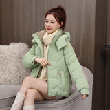 Down Cotton Padded Jacket Women's Padded Clothes 2023 Winter Hot Jacket With Cotton Padded Jacket Plus Plus Women's Clothing Fat Mm Short-Outfit