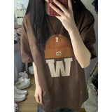 Vintage Embroidered Hat Short Sleeve Tee-Outfit