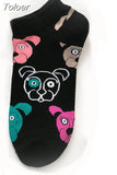Spring New Women Cotton Socks Novelty 2023 Summer Cute Cartoon Cat Sheep Animal Ankle Socks Korean Short Casual