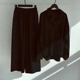 Fashion Lapel Women Two Piece Suit Cotton Linen Shirt High Waist Casual Pants Oversized Suit Women Sweatshirt