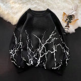 Harajuku Knitted Sweaters Women 2022 Streetwear Gothic Print Pullover Korean Fashion Women Sweater Tops Clothes