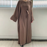 Robe Skirt Coat Women's Explosive Middle East Turkey Solid Color Big-Size Cardigan 2
