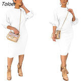 T-shirt Dress Long Lantern Sleeve Casual 2023 Autumn Winter Party Club Wear Dresses High Street Fashion Vestidos