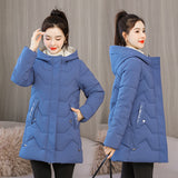 2021 Winter Women Jacket Long Hooded Cotton Padded Female Coat High Quality Warm Basic Outwear Parkas Women