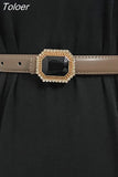 Fashion Women's PU Leather Belt Diamond Decoration Pearl Dress Belt Solid Color Belts All Season 2023 Trend New
