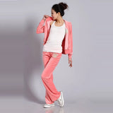 / Fall 2021 Women'S Brand Velvet Fabric Tracksuits Velour Suit Women Track Suit Hoodies And Pants Size S -