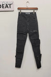 Fashion Women Jeans High Elastic Slim Lower Leg Zipper Can Be Opened To Become Denim Flared Pants Spring 2023 New