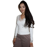 Lace Lace V-Neck Blouse In Autumn 2025 Hottie Long-Sleeved