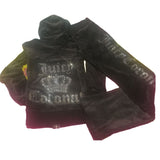 2021 Women's Brand Velvet Fabric Tracksuits Velour Suit Women Track Suit Hoodies And Pants fat sister