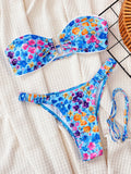 Toloer Single Swimsuit 2024 Ladies Split Swimsuit Wipe Strapless Sexy Bikini D867KY-Outfit