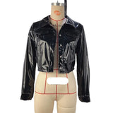 Toloer Women's Fall / Winter 2024 Lapel PU Long Sleeve Women's Single Breasted Women's Leather Jacket Jacket-Outfit