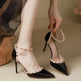 High Heels Women's Fine Heel 2025 New Cut Men's Dress Willow Pointed One-Word With Buckle Head