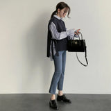 New loose sleeveless sweater spring autumn Women vest sweaters knitting vest joker knitted vest wool oversize Girls