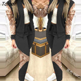 Pieces Sets Women Casual Sport Joggers Long Sleeve Zipper Coat Pants Set 2023 Spring Streetwear Track Suit