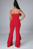 Strap Crop Top and High Waist Bell Pants Two Piece