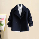 Toloer Autumn Winter Wool Suit Jacket Jacket Long Sleeve Knitted Sweater Casual Trousers Three Piece Set Elegant Women's Pant Set 102-1-Outfit