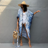 2023 Autumn Beach Kimono Swimwear Women Print Bikini Cover Ups Swimsuit Fashion Loose Plus Size Beachwear Hooded