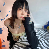 Japanese Kawaii Cat Printed Camisole Y2k Aesthetics Harajuku Tank Top Irregular Girls Cute Cami Tops Backless Halter