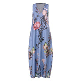 Printed Maxi Dress ZANZEA 2022 Women's Sundress Casual Summer Long Vestido Female V Neck Party Robe Femme Linen Dress
