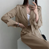 Toloer Suit Jacket Female 2024 Spring And Autumn Small Korean Fried Street New Korean Version Of The Casual Suit Jacket-Outfit