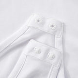 White V-Neck Draped Long Sleeve Bodysuit-Outfit