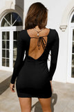 Casual Long Sleeve Irregular Mini