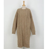 Vintage Warm Autumn Sweater Women Dress Winter Long Sweater Knitted Dresses loose Maxi Oversize Dresses Long Robe