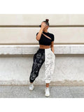 Letter Print High street Sweatpants Women Fashion High Waist Trouser Joggers Pants Drawstring Trousers Harem Pants