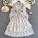 Court-Style Long Dress With Heavy Embroidered Lace Dress