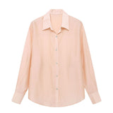 Shirt Women Chic Vintage Sunproof Back Button Korean Fashion Blouse Chiffon Elegant Lady Women's Spring Blouses New