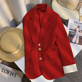 Toloer Spring Dress New Advanced Design Sense Blue Suit Jacket Female Korean Foreign Style Korean Version Casual Small Suit Female-Outfit