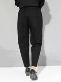 2023 New Spring Autumn High Elastic Waist Black Loose Patchwork Split Joint Brief Pants Women Trousers Fashion Tide