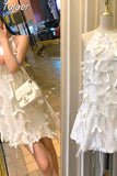 Women Summer Mini Party Dress 2023 New French Fashion Elegant Sleeveless Bow Halter Slip White Dresses Sexy