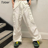 Gray Baggy Pants Fashion Streetwear Spring Women Denim Pants Loose High Waist Cargo Pants Korean