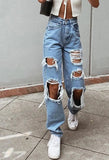 Ripped High Waist Boyfriend Jeans-Outfit