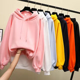 and winter new women's hoodie sweatshirt long-sleeved yellow female loose thick coat hoodies hoody clothes black