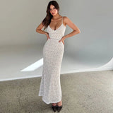 Lace Splicing Perspective Dress Body Solid Color Dew Back Sexy Dress