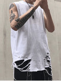 Men's Punk Distressed Vest-Outfit