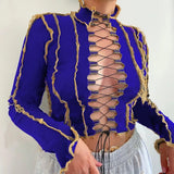 Hollow Out y2k Tank Tops Camisole Women Streetwear Ribbed Knit Crop Tops Summer Clubwear Bandage
