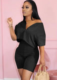 Crop Top and High Waist Shorts 2 Piece
