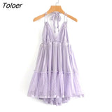 V Neck Bandage Tie Backless Sexy Mini Dress 2023 Summer Women Strap Dresses Boho Casual Beach Dress Female