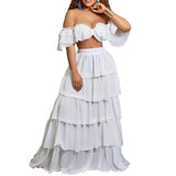 Tube Top Ruffle Top Skirt Two-Piece